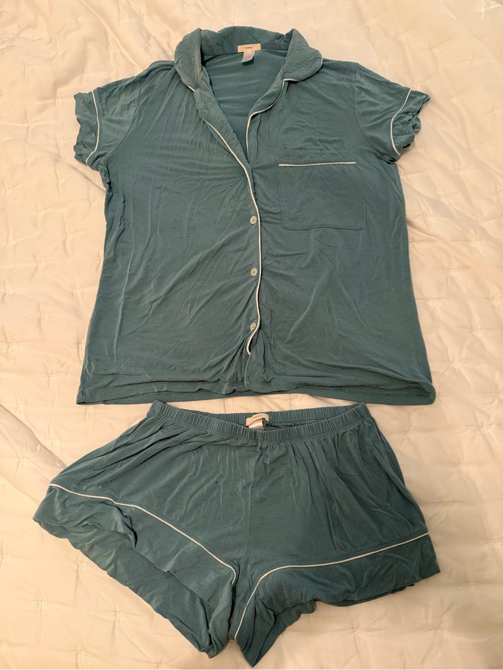 Eberjey Blue Gisele Short Sleeve Pajama Set